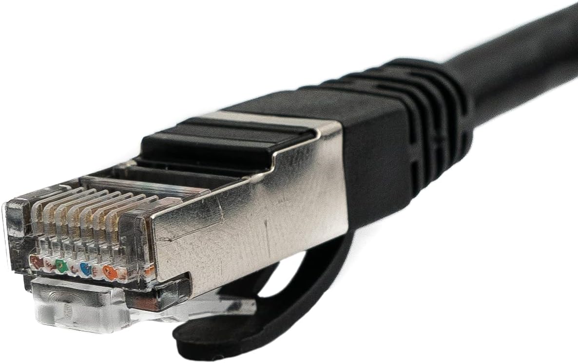 SYSTEM-S LAN Kabel 0,5 m RJ45 Stecker Ethernetkabel Netzwerkkabel Winkel in Schwarz