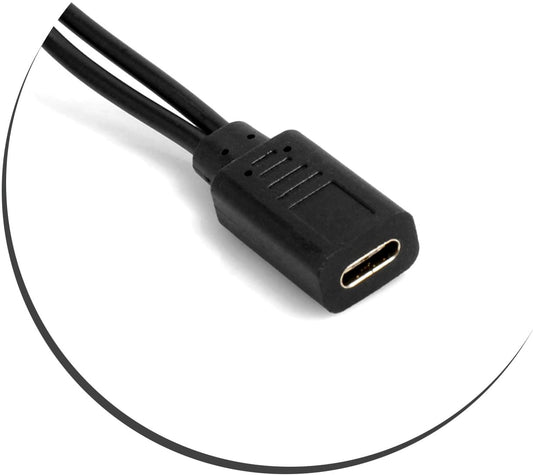 System-S USB Type C inntak í 2X Micro USB úttak Y snúru skiptingarsnúra