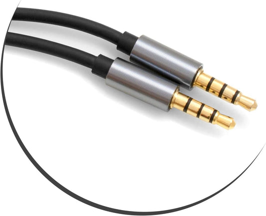 SYSTEM-S 3.5mm jack (male) to 3.5mm jack AUX stereo plug 100 cm 4-pin (male)