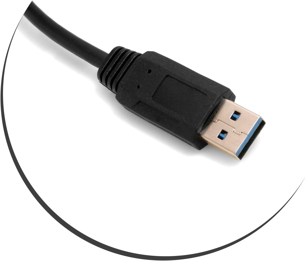 SYSTEM-S USB 3.1 Type C plug 90° angled to USB A 3.0 plug cable 30 cm