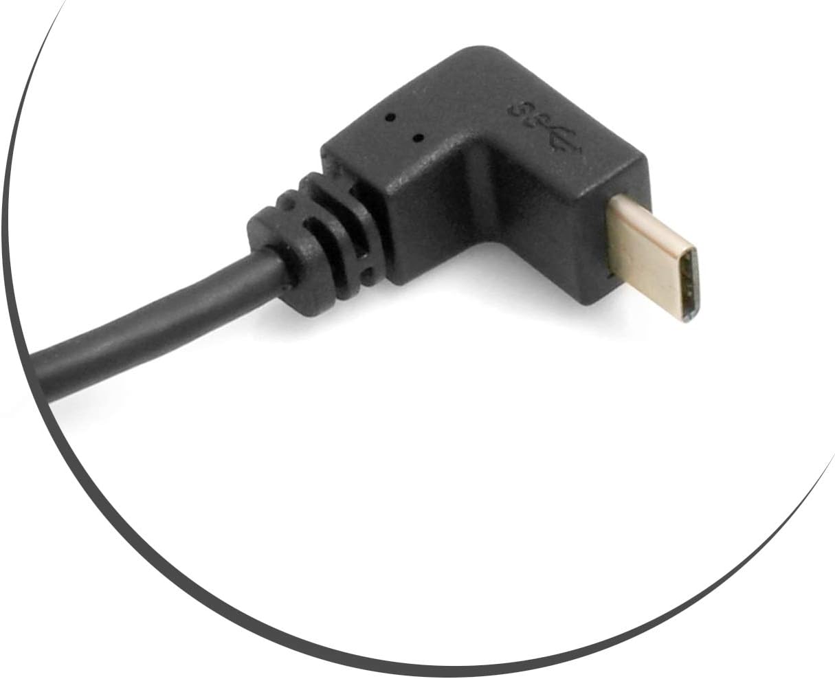 SYSTEM-S USB Type A 3.0 snúra upp á við á USB Type C 3.1 á horni, 97 cm