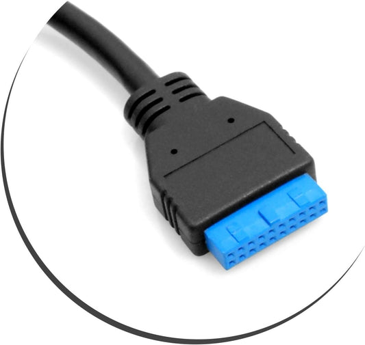 SYSTEM-S USB Type B 3.0 vinstri hornréttur á 19 pinna móðurborðssnúra