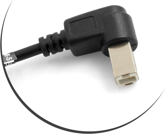 SYSTEM-S USB A plug 90° left angled to USB type B plug 90° right angled cable 50 cm