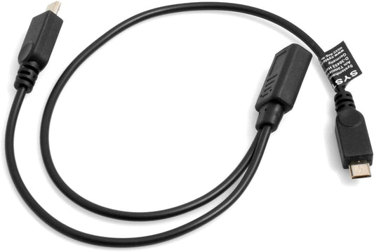System-S USB Type C inntak í 2X Micro USB úttak Y snúru skiptingarsnúra