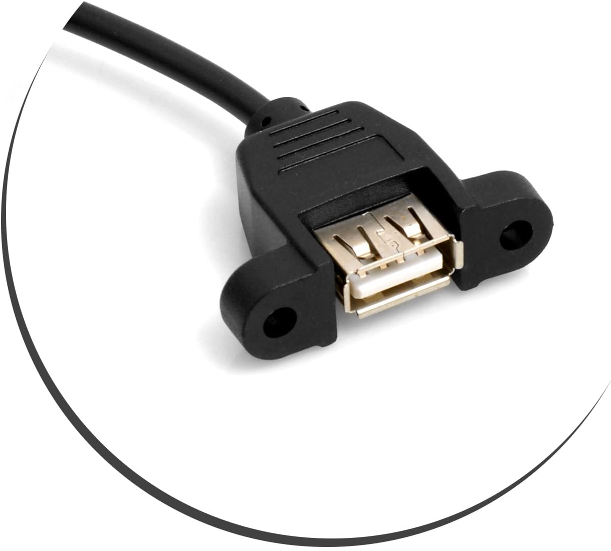 System-S Mini USB 5-Pin Cable to USB Type A 2.0 Female Panel Mount 50cm