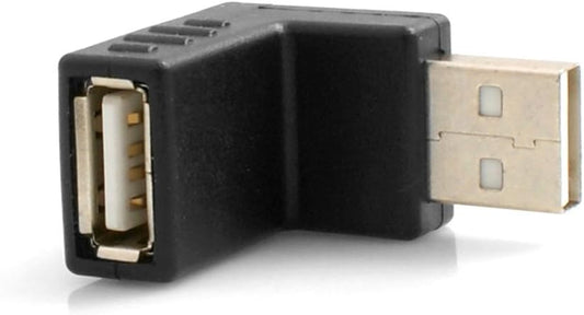 SYSTEM-S USB tegund A inntak í USB tegund A karlkyns 90° uppávið hornrétt millistykki fyrir snúru og tengi