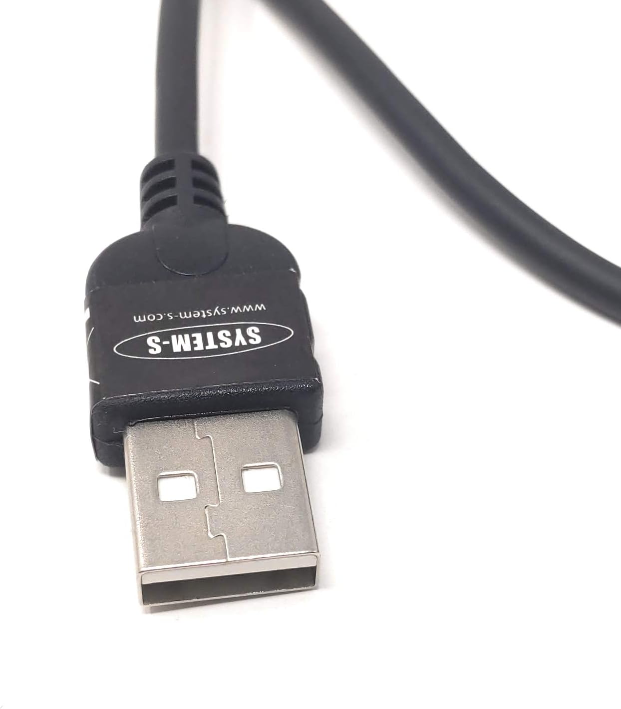 System-S USB C 3.1 í USB A hornlaga spíralkapall 50 - 100 cm