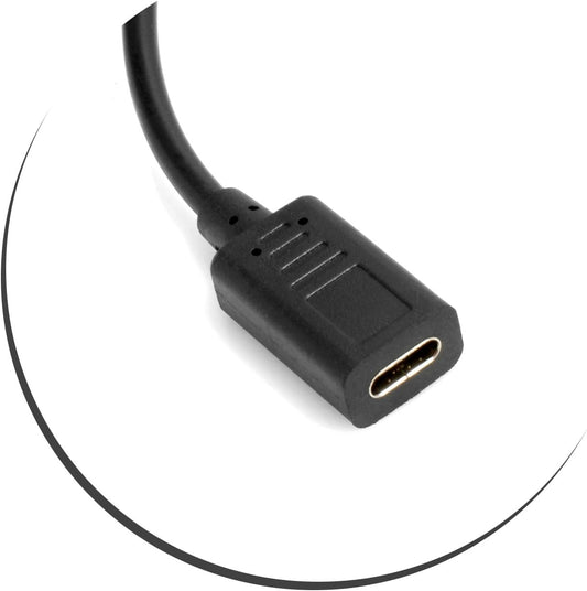 SYSTEM-S USB 3.1 Tegund C kvenkyns í USB A 2.0 karlkyns gagnasnúra hleðslusnúra 33 cm