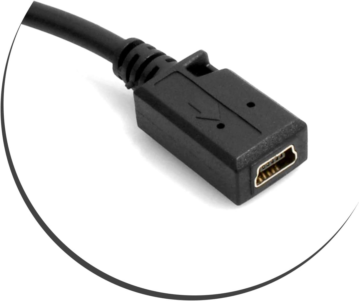System-S Mini USB snúra í Mini USB snúru, niður á við, 27 cm halla