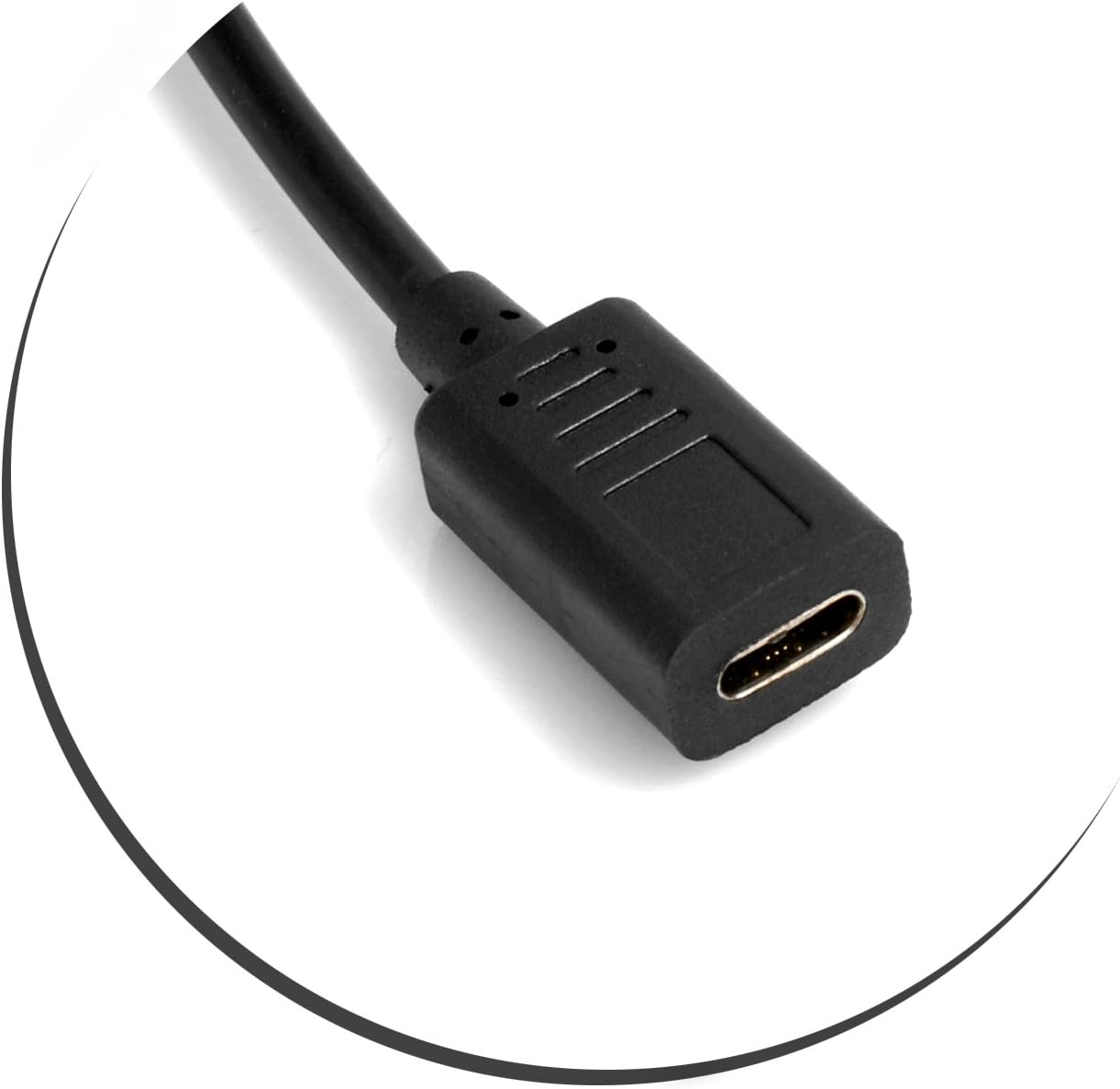 SYSTEM-S USB 3.1 Type C Stecker 90° Grad gewinkelt zu USB 3.1 Type C Buchse Kabel Datenkabel Ladekabel 30 cm