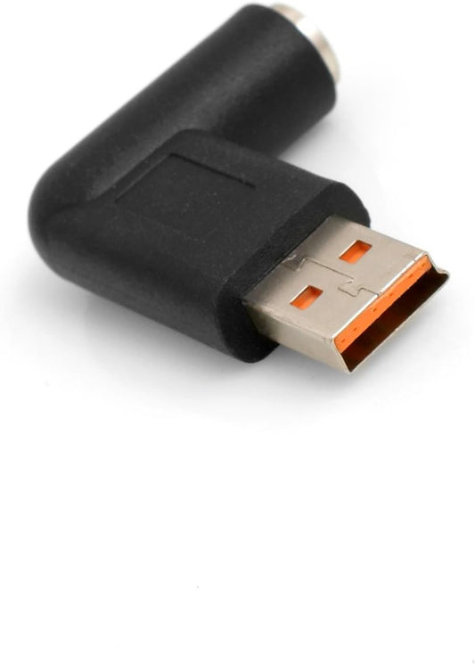 SYSTEM-S USB straumbreytir með DC 7,9x5,4 mm tengi, 90° horntengi fyrir Lenovo Yoga 3, Yoga 3 Pro, Yoga 4, Yoga 11