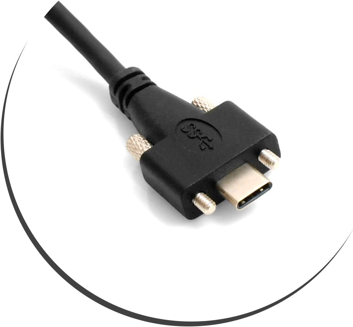 System-S USB Typ C (Male) auf USB Typ C (Male) Datenkabel Ladekabel mit Feststellschraube