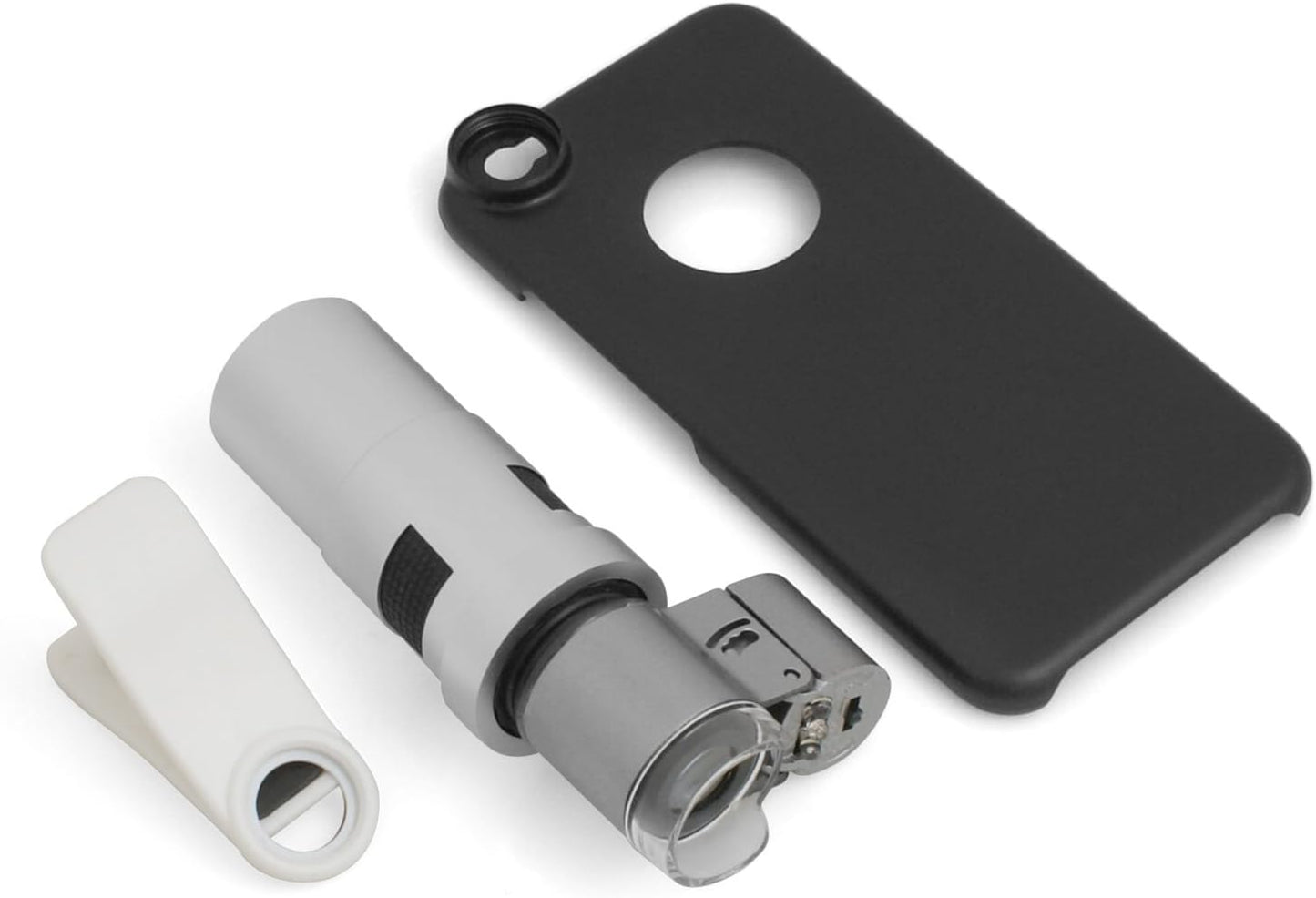 System-S ljósmyndaklemmusmásjárlinsa með 200x smásjá, LED og útfjólubláu ljósi fyrir iPhone 6 6s og snjallsíma og spjaldtölvu.