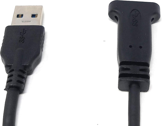 System-S USB Type A 3.0 karlkyns í USB Type C kvenkyns fyrir spjaldsfestingu, 21 cm