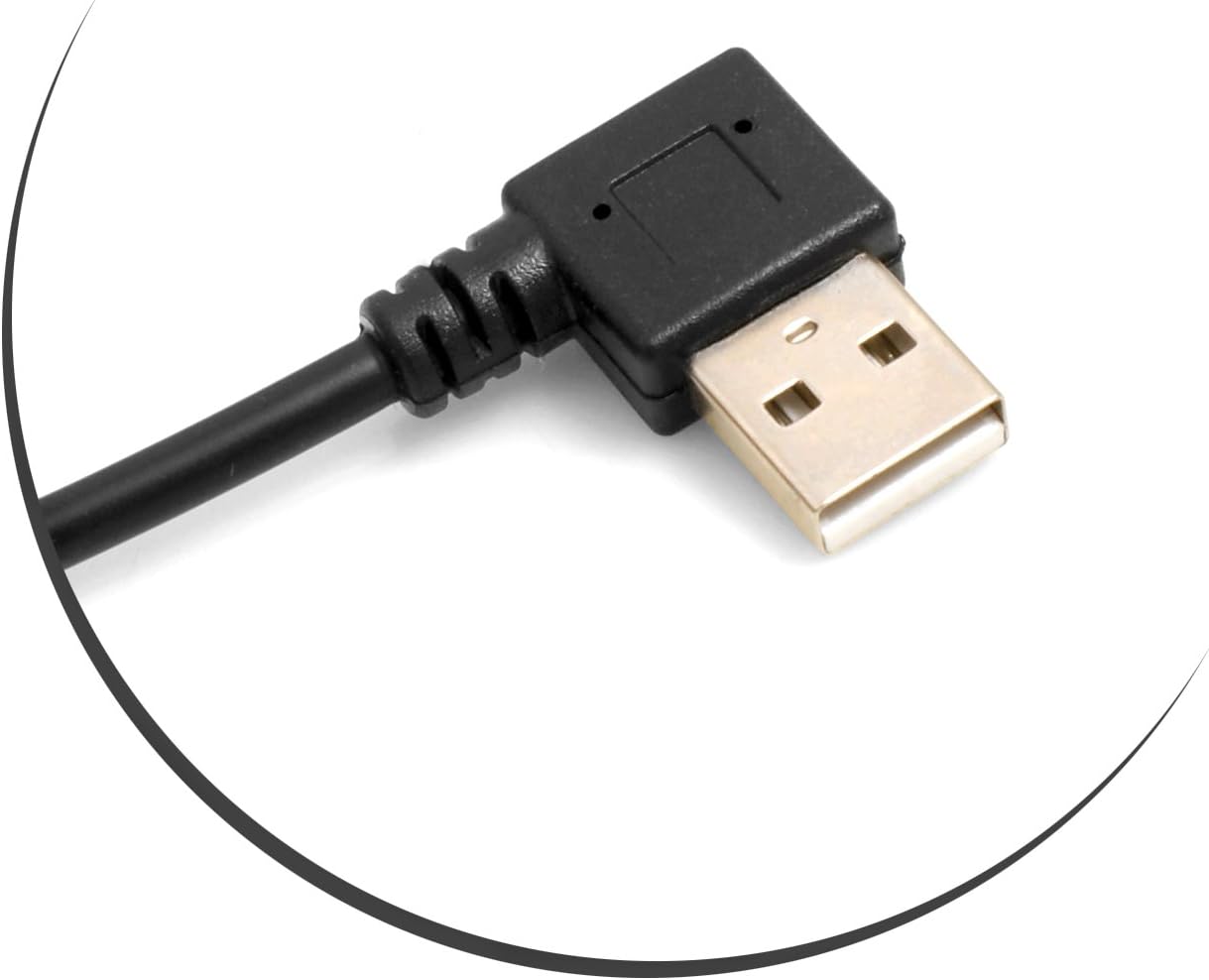 SYSTEM-S USB 3.1 Type C Stecker zu USB A 2.0 90° Grad Links gewinkelt Stecker Kabel Datenkabel Ladekabel 28 cm