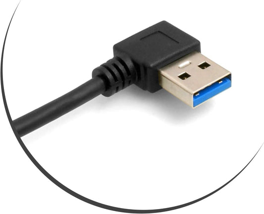 SYSTEM-S USB Type A 3.0 vinstra megin við USB Type C 3.1 vinstra megin, 28 cm gullhúðað tengi
