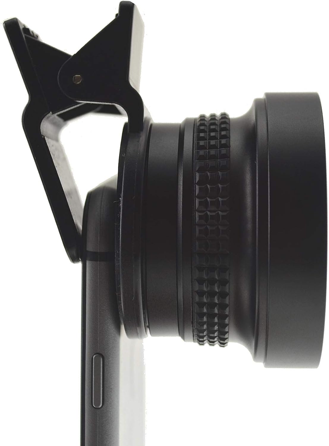 SYSTEM-S Fisheye og Macro 37 mm linsa með klemmu og hlífðarhulstri fyrir snjallsíma
