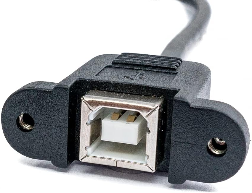 SYSTEM-S USB 2.0 Kabel 30cm Typ B Buchse zu Micro Stecker mit Schraube in Schwarz