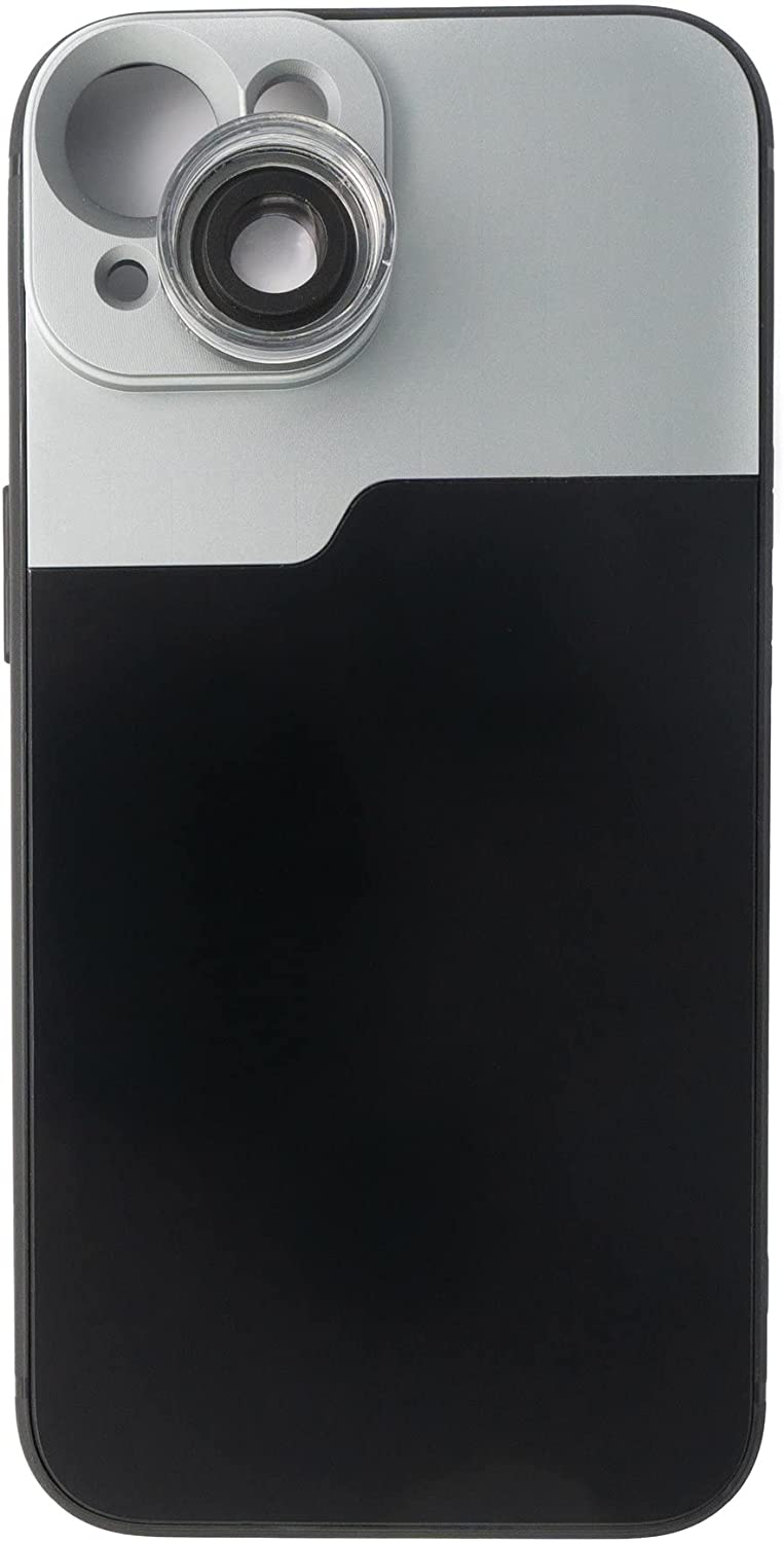 SYSTEM-S Makro Linse 30x Mikroskop Filter mit Hülle in Schwarz für iPhone 14