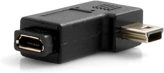 SYSTEM-S Micro USB tengi í Mini USB tengi, 90° gráðu horn, vinstri horn, millistykki