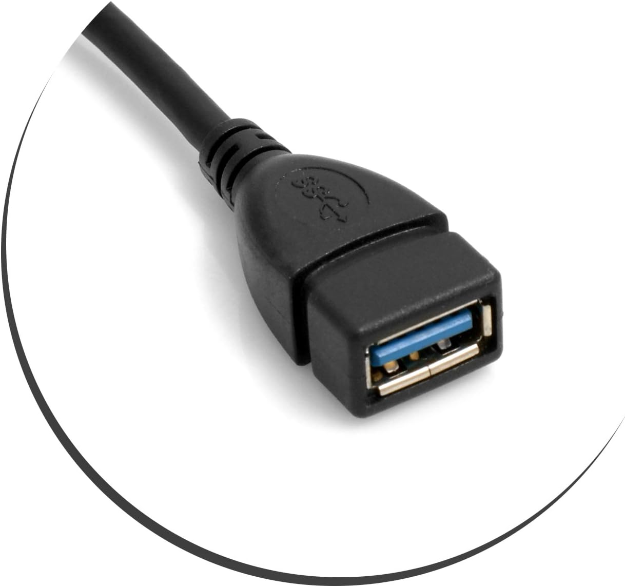 SYSTEM-S OTG Host USB 3.1 Tegund C karlkyns í USB A 3.0 kvenkyns On The Go Host millistykki Kapall Gagnasnúra Hleðslusnúra 25 cm