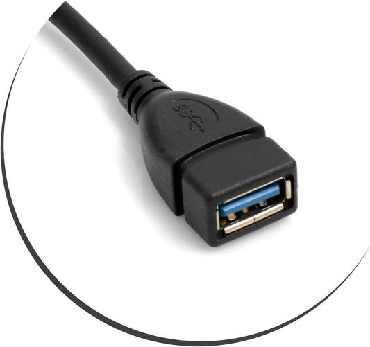 SYSTEM-S OTG Host USB 3.1 Type C male to USB A 3.0 female On The Go Host Adapter Cable Data Cable Charging Cable 25 cm