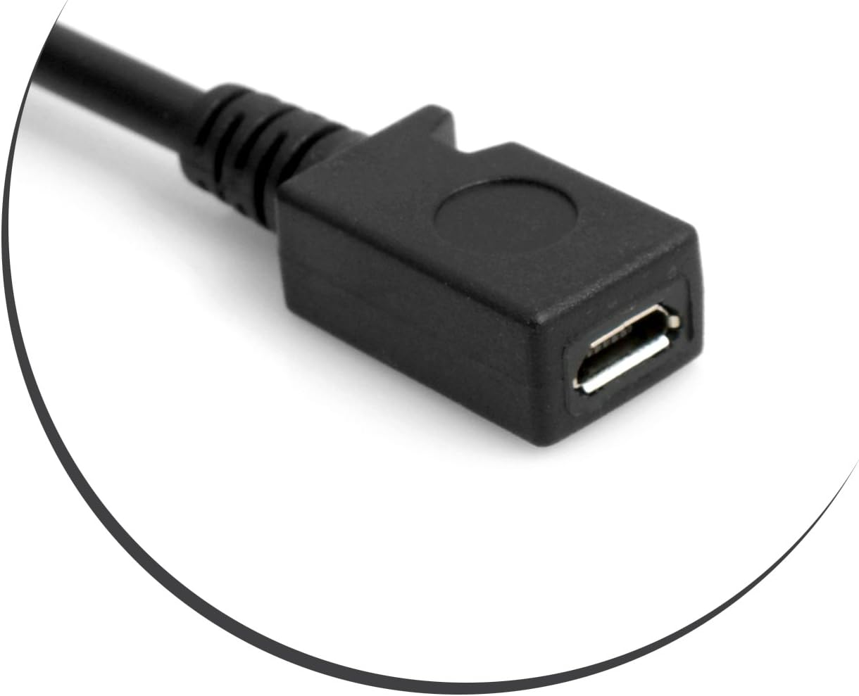 SYSTEM-S Micro USB snúra með 90° uppáviðshorni í Micro USB snúru, 27 cm