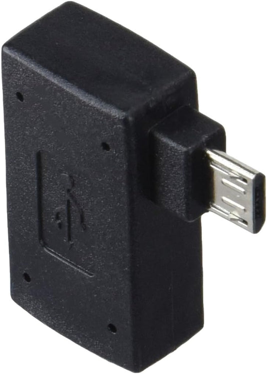 System-S 90° horntengi (rétt horn) USB í Micro USB OTG hýsingarsnúra Tenging fyrir glampadrif með auka Micro USB tengi fyrir snjallsíma og spjaldtölvu