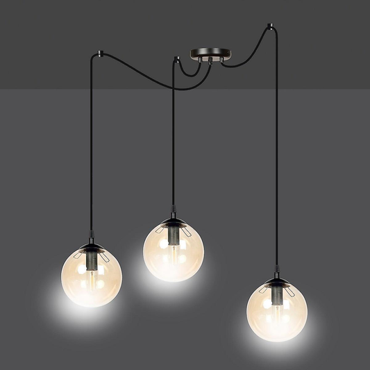 B-Ware Emibig Lighting Gigi Black Glass Globe Cluster Pendelleuchte Deckenleuchte Lampe