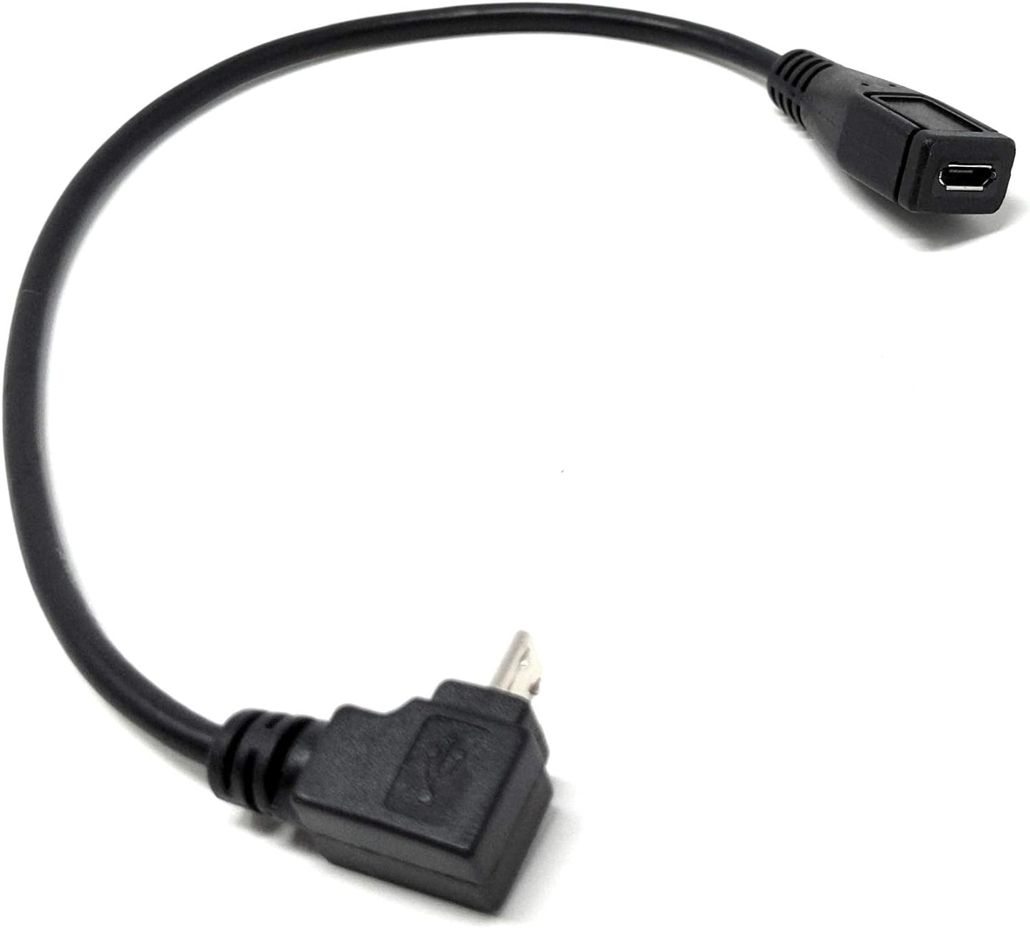 System-S Micro USB snúra 90° horn við Micro USB tengi 20 cm