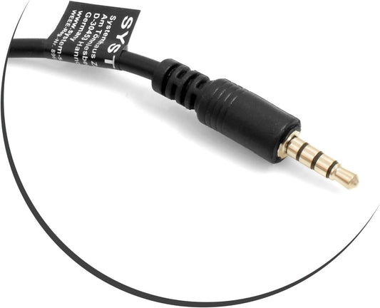 SYSTEM-S USB Type A (female) to 3.5mm jack AUX audio cable in black