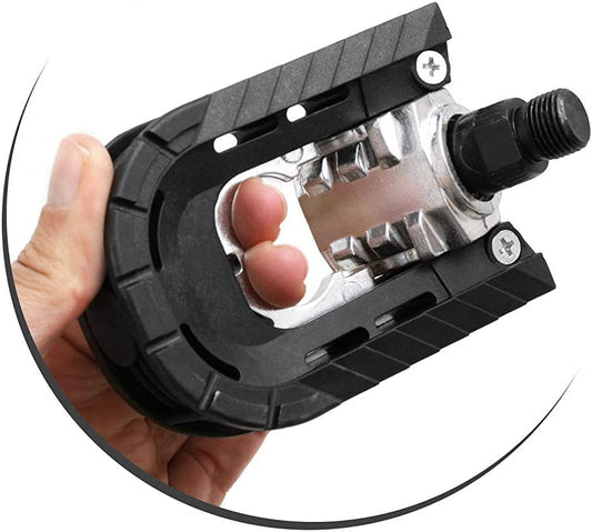 SYSTEM-S folding pedals universal bicycle pedal, black, thread 14.3 mm 9/16 inch