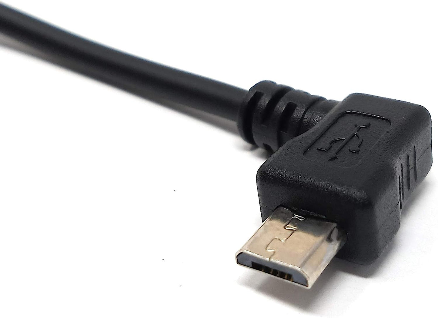 System-S Micro USB snúra gagnasnúra hleðslusnúra vinklaður tengi 30 cm