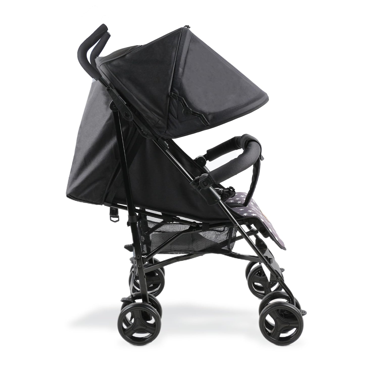 Bemesu ferðavagn með 360° snúningshjólum, vagn með 5 punkta beisli, vagn með 360° stillanlegri akstursstefnu, samanbrjótanlegur vagn allt að 15 kg, 0-3 ára, fjólublár