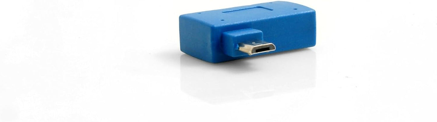 SYSTEM-S USB A tengi í Micro USB tengi 90° til vinstri OTG hýsingarsnúra Tenging fyrir glampadrif með auka Micro USB tengi fyrir snjallsíma og spjaldtölvu