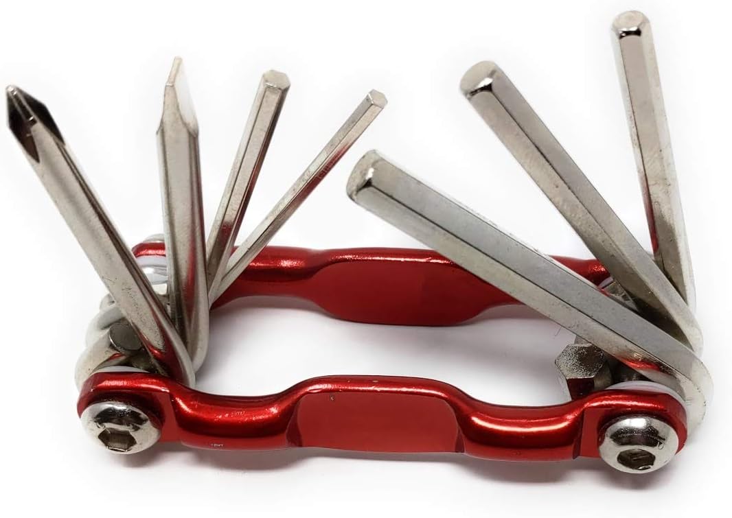 System-S folding multi-tool kit, red, 7 in 1