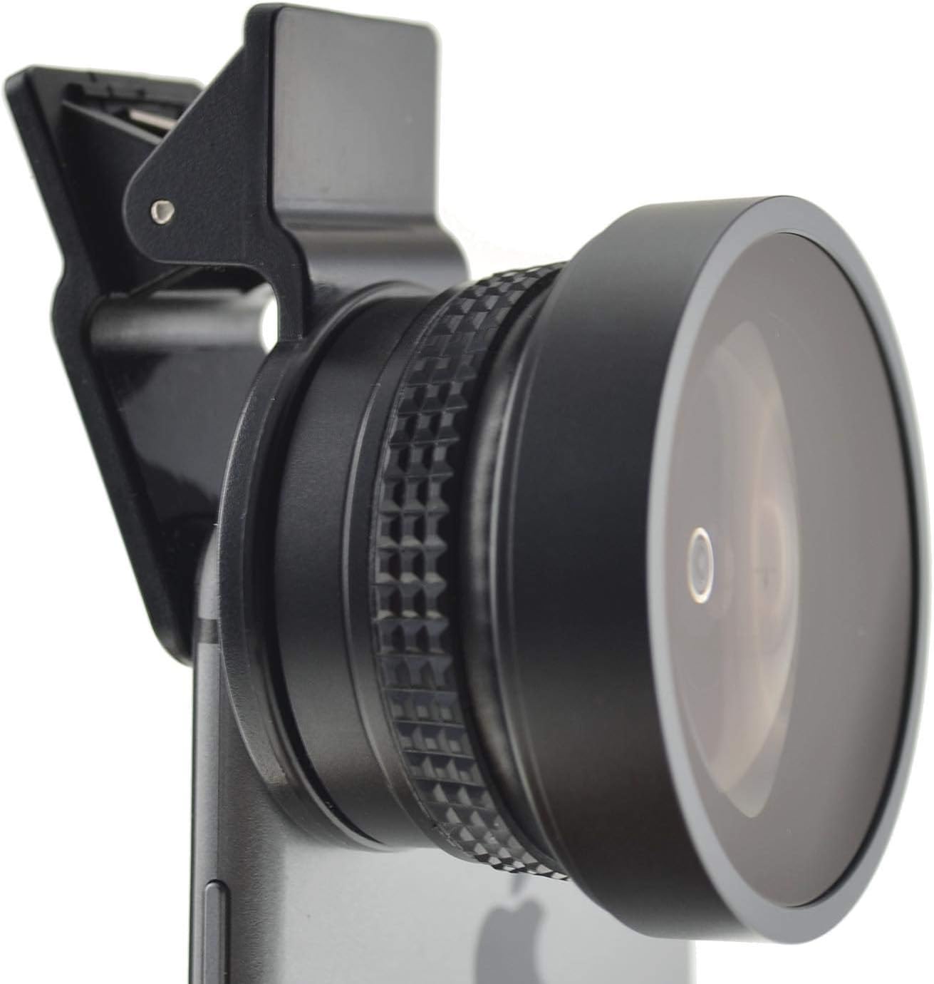 SYSTEM-S Fisheye og Macro 37 mm linsa með klemmu og hlífðarhulstri fyrir snjallsíma