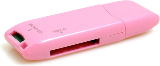 SYSTEM-S 2 í 1 USB Type A 3.0 í Micro SD SDXC SDHC kortalesara millistykki í bleiku