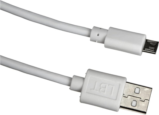 System-S 5 m Micro USB hleðslusnúra í hvítu