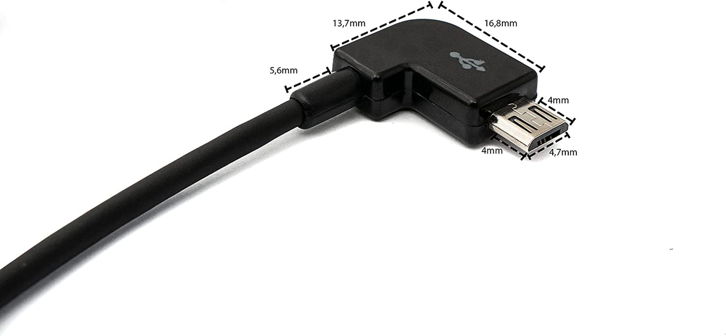 Micro USB í 3.1 Type C vinklaður snúra, 30 cm, fyrir Bosch Intuvia rafhjól