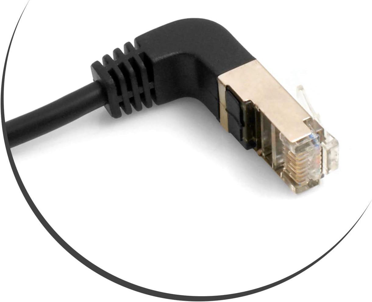 SYSTEM-S Ethernet netsnúra RJ45 upprétt í RJ45 tengi fyrir spjaldfestingu 8P8C FTP STP UTP Cat 5e 29cm