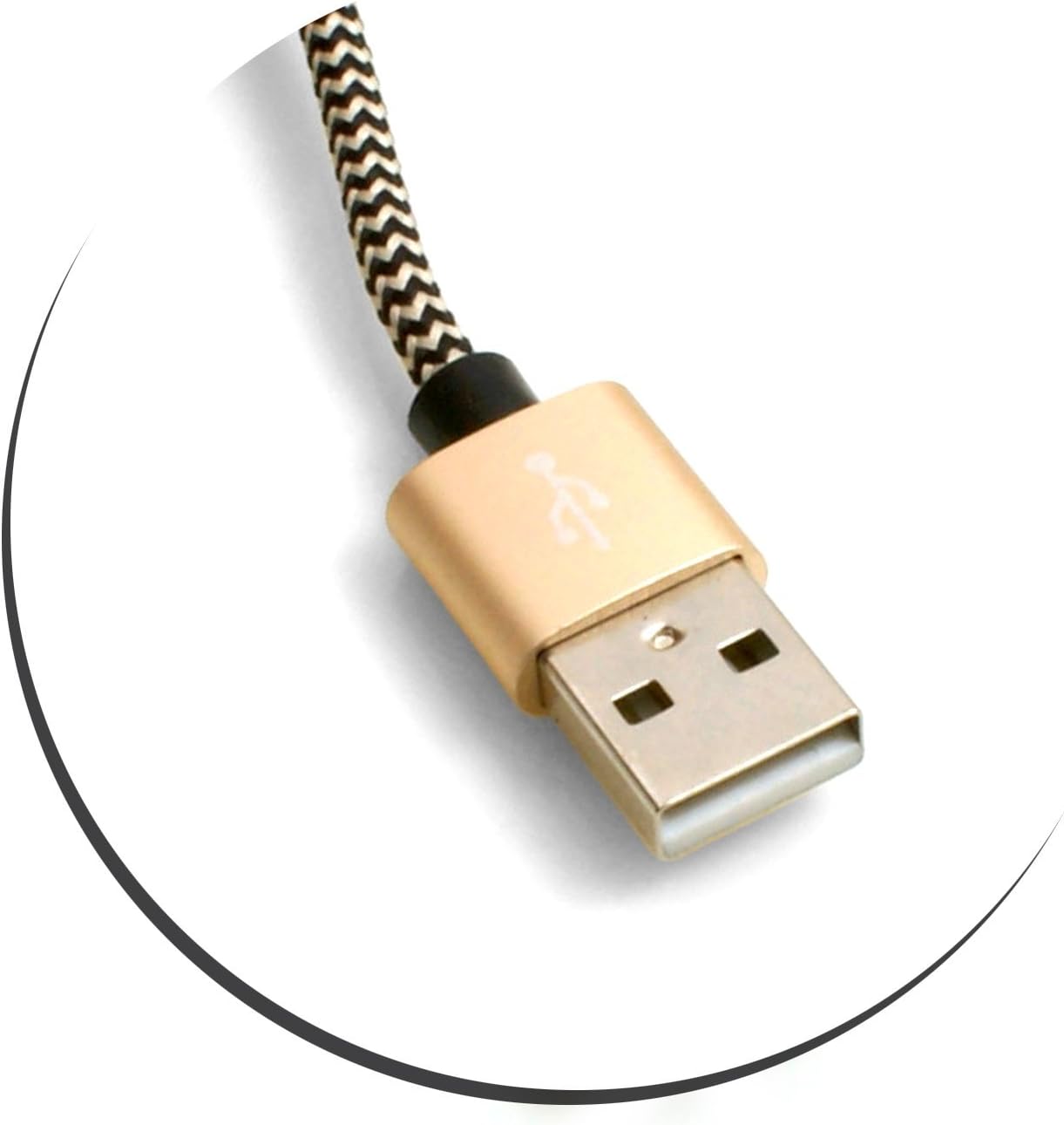 SYSTEM-S Micro USB (Male) to USB A 2.0 (Male) cable 100 cm braided nylon sheath black/white