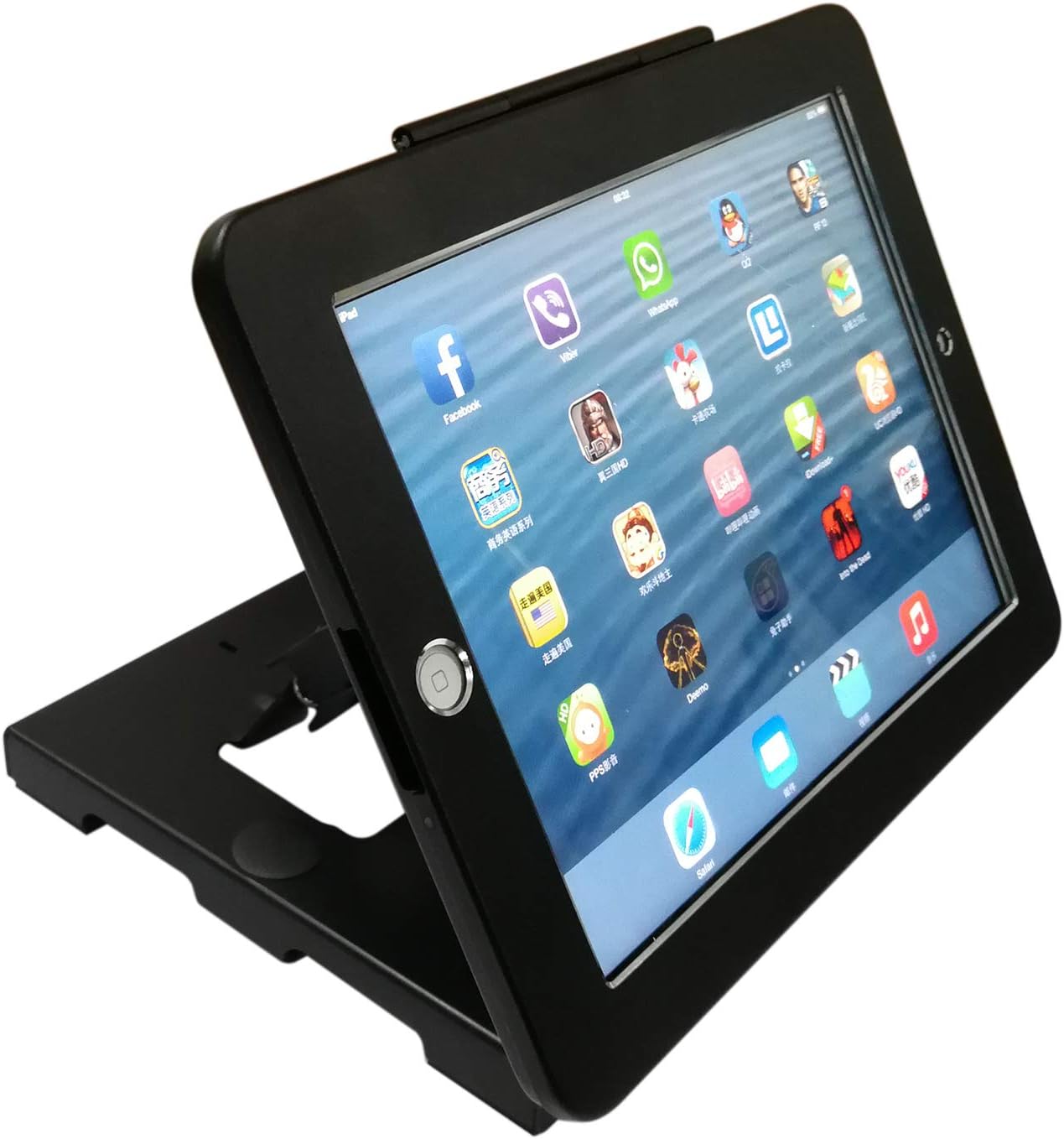 SYSTEM-S Læsanleg borð- og veggfesting fyrir spjaldtölvur fyrir iPad Air 1 2 iPad 5 6 Pro 9,7 tommu A1673 A1674 A1675 A1822 A1823 A1893 A1954 A1474 A1475 A1566 A1567