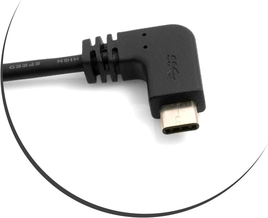 SYSTEM-S USB 3.1 Type C tengi með 90° horni á USB 3.0 Type A tengisnúra gagnasnúra hleðslusnúra 100 cm