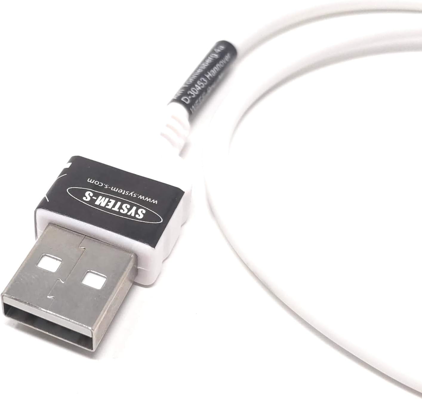 System-S USB A karlkyns í USB 2.0 Micro B karlkyns snúra, vinstri hornrétt, 30 cm