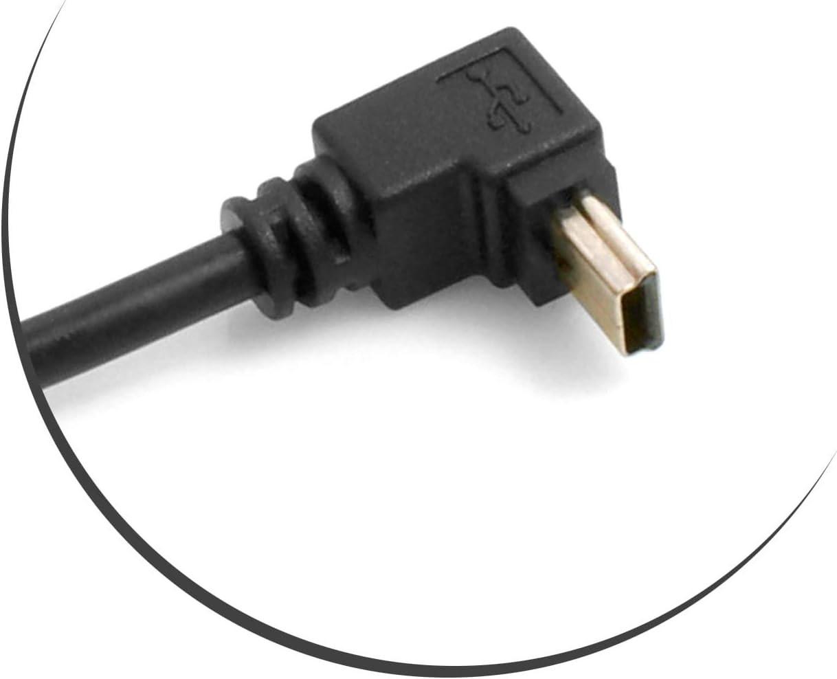 System-S Mini USB snúra í Mini USB snúru, niður á við, 27 cm halla