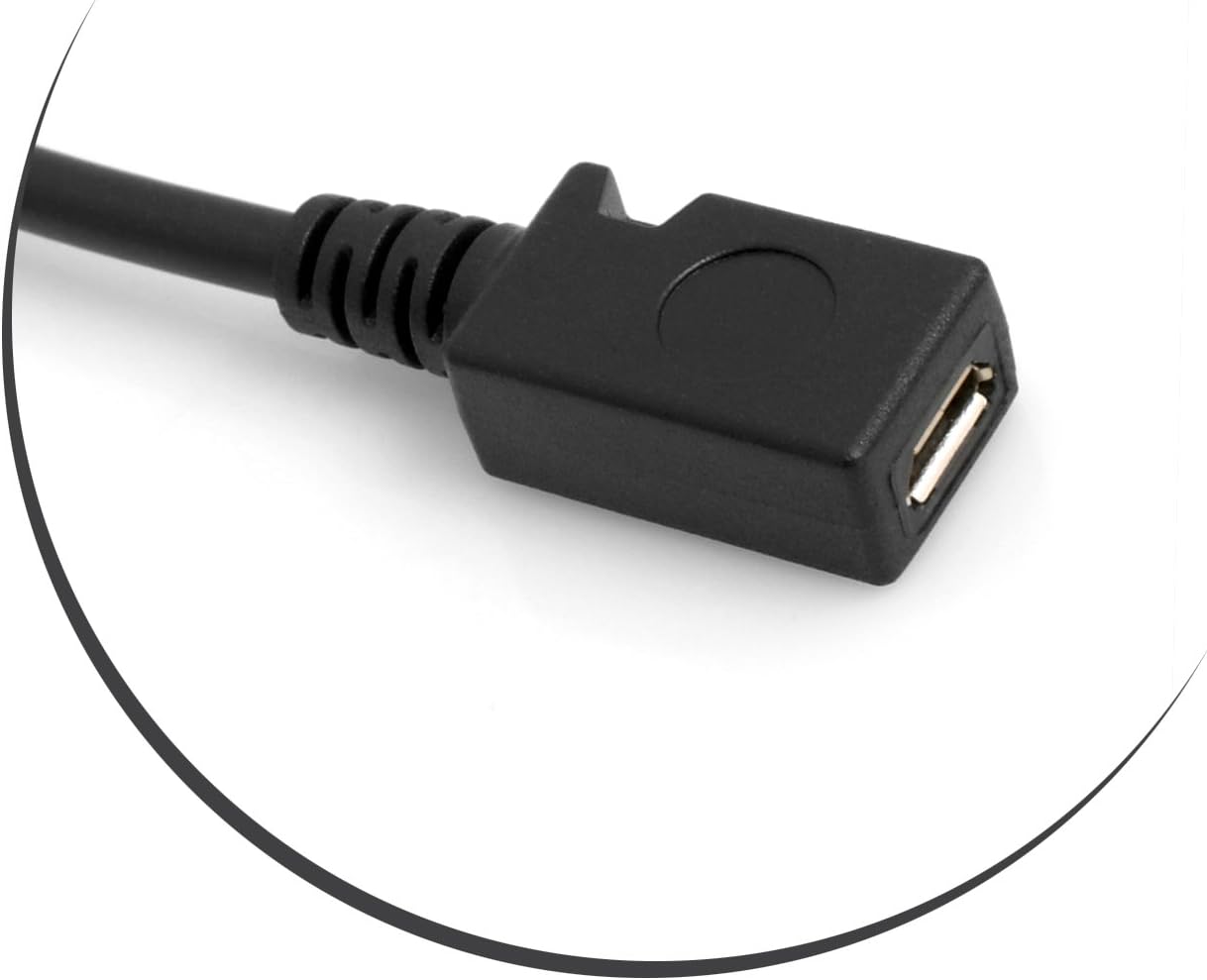 SYSTEM-S Micro USB 90° Grad abwärts Winkel Kabel auf Micro USB Adapter Kabel Verlängerung 27 cm