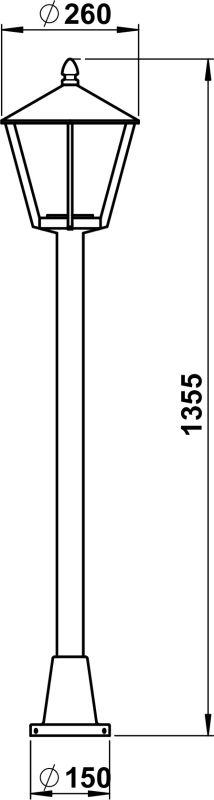 Albert götuljós af gerðinni B, gerð 4129, útilampi, gólflampi E27, brúnn