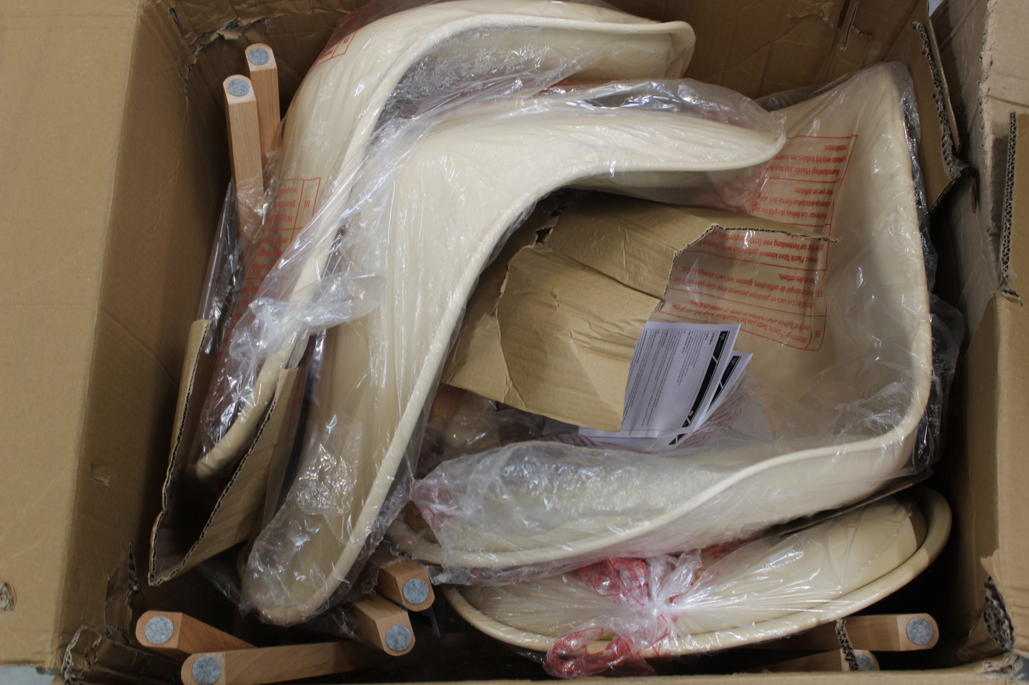 B-Ware Hjh Office Besucherstuhl Schalenstuhl Scandi Esszimmerstuhl Kunststoff Beige 16