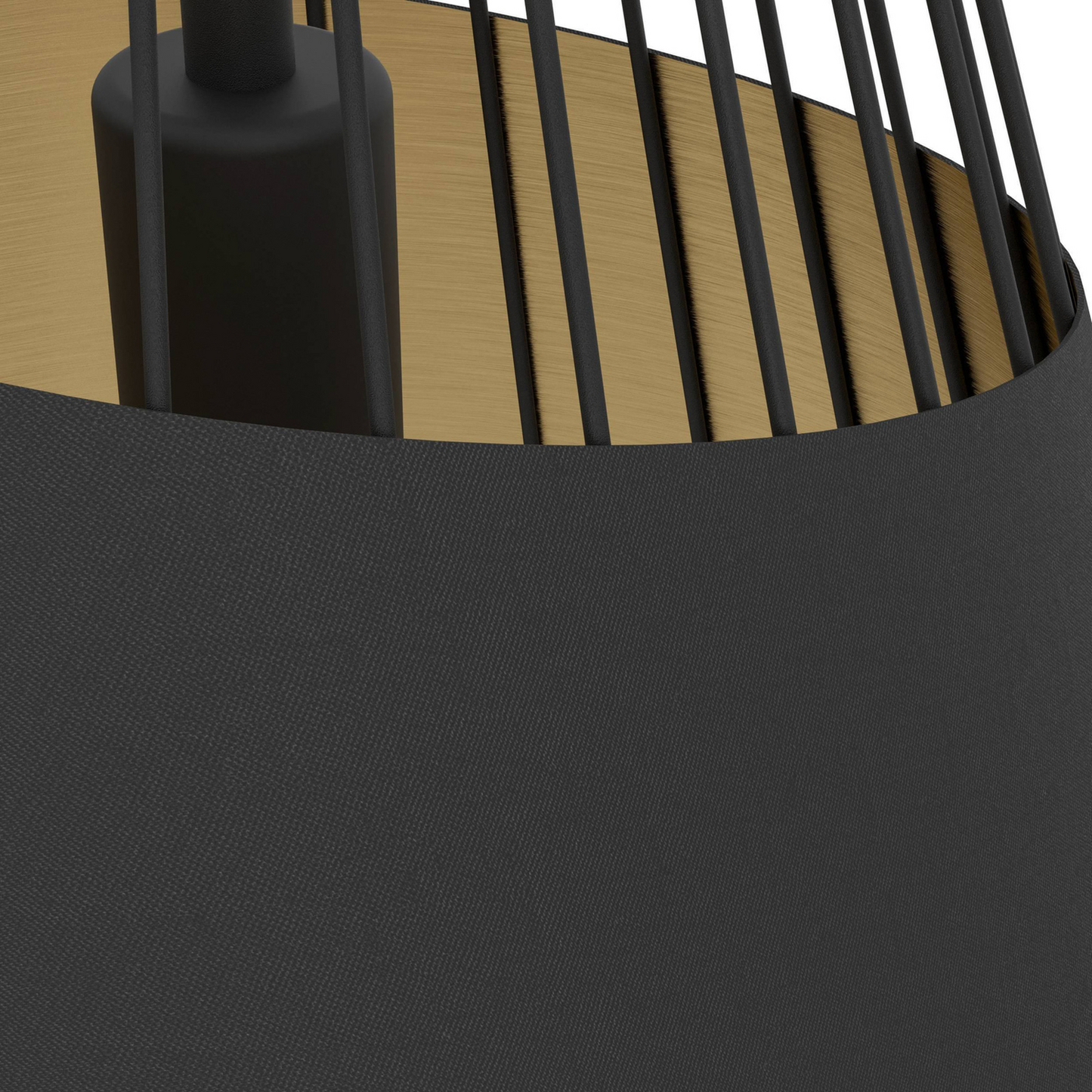 B-flokks Eglo hengilampi Austell ø 43 cm svartgullinn málmhengilampi úr efni